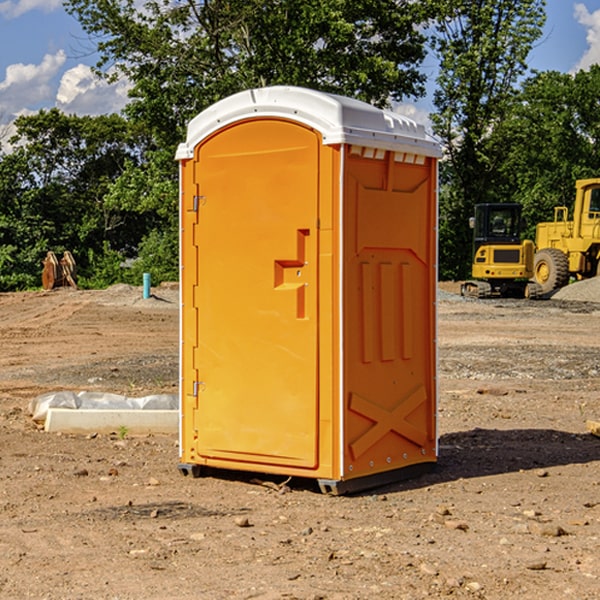 how often are the portable restrooms cleaned and serviced during a rental period in Imogene Iowa